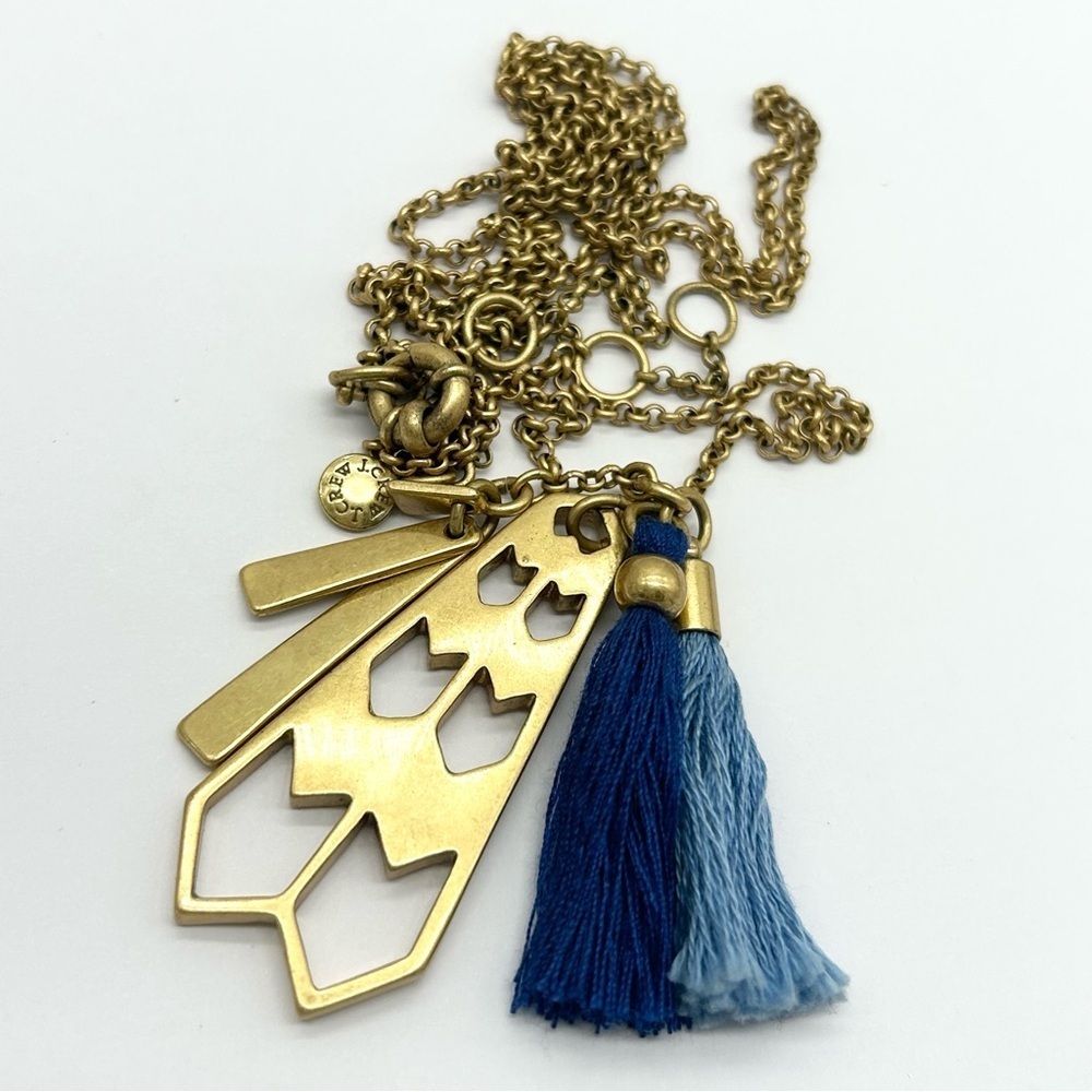 J. Crew Charm Tassel Pendant Necklace